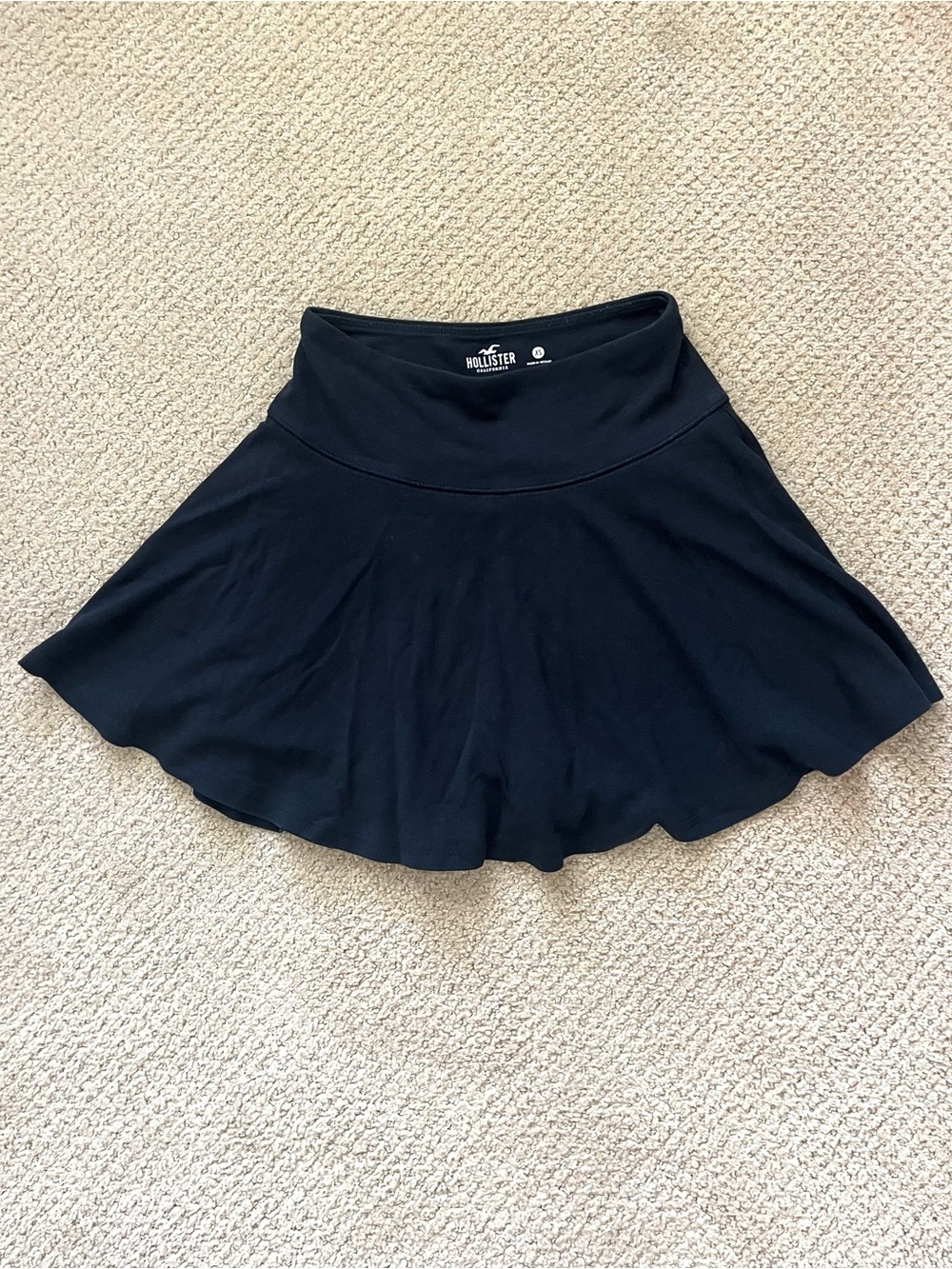 Hollister Black Ultra High-Rise Mini Skort built in Shorts Sz XXS